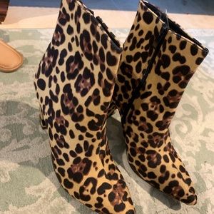 Ankle boots, leopard and snake print